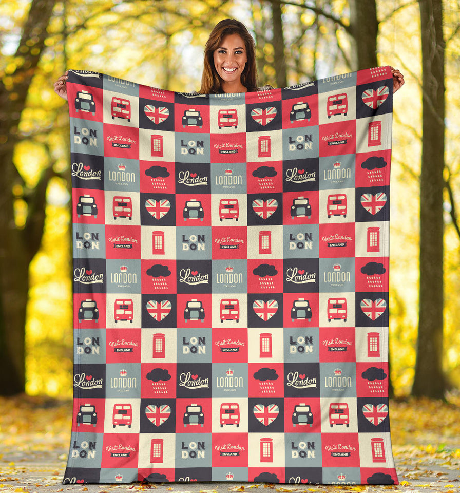 British Pattern Print Design 05 Premium Blanket
