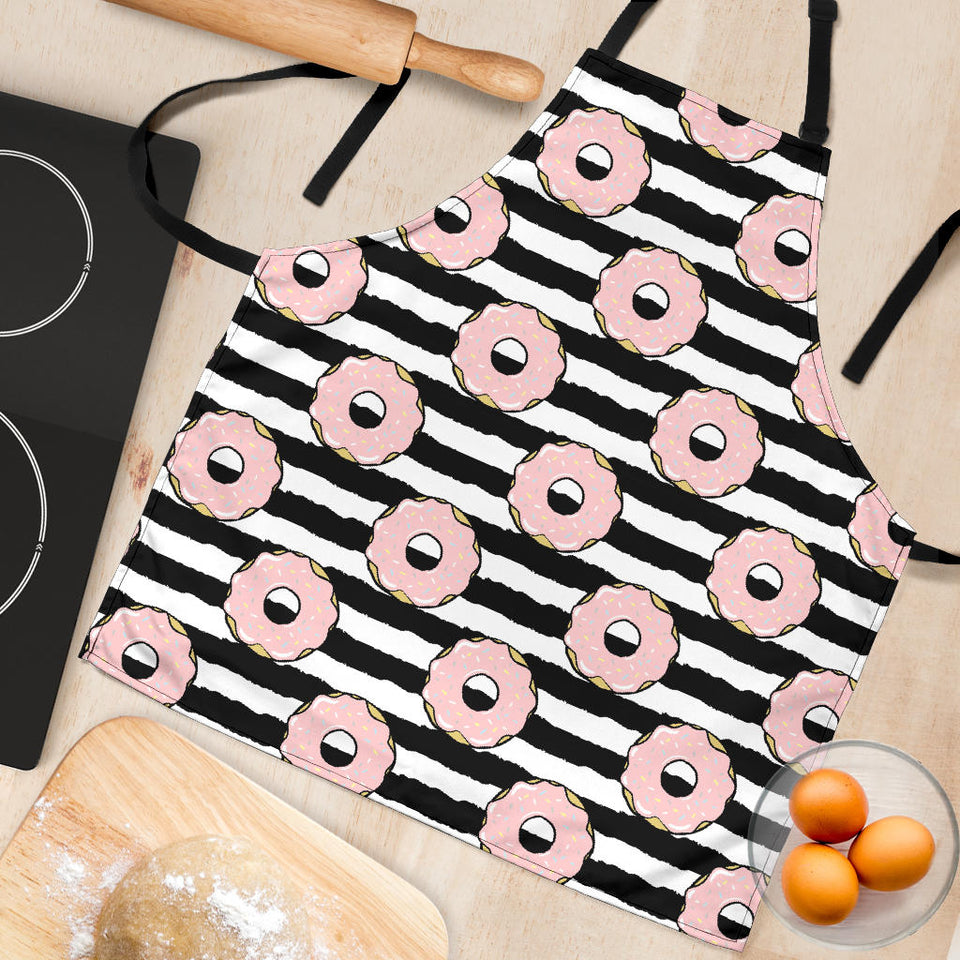 Donuts Pink Icing Striped Pattern Adjustable Apron