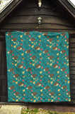 Hedgehog Pattern Print Design 01 Premium Quilt