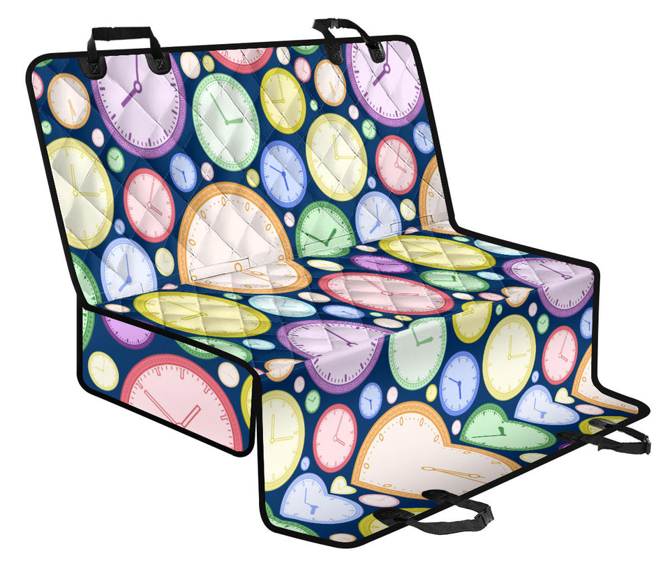 Colorful Clock Background Dog Car Seat Covers