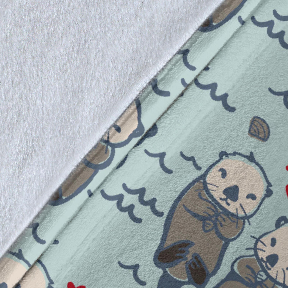 Lovely Sea Otter Pattern Premium Blanket