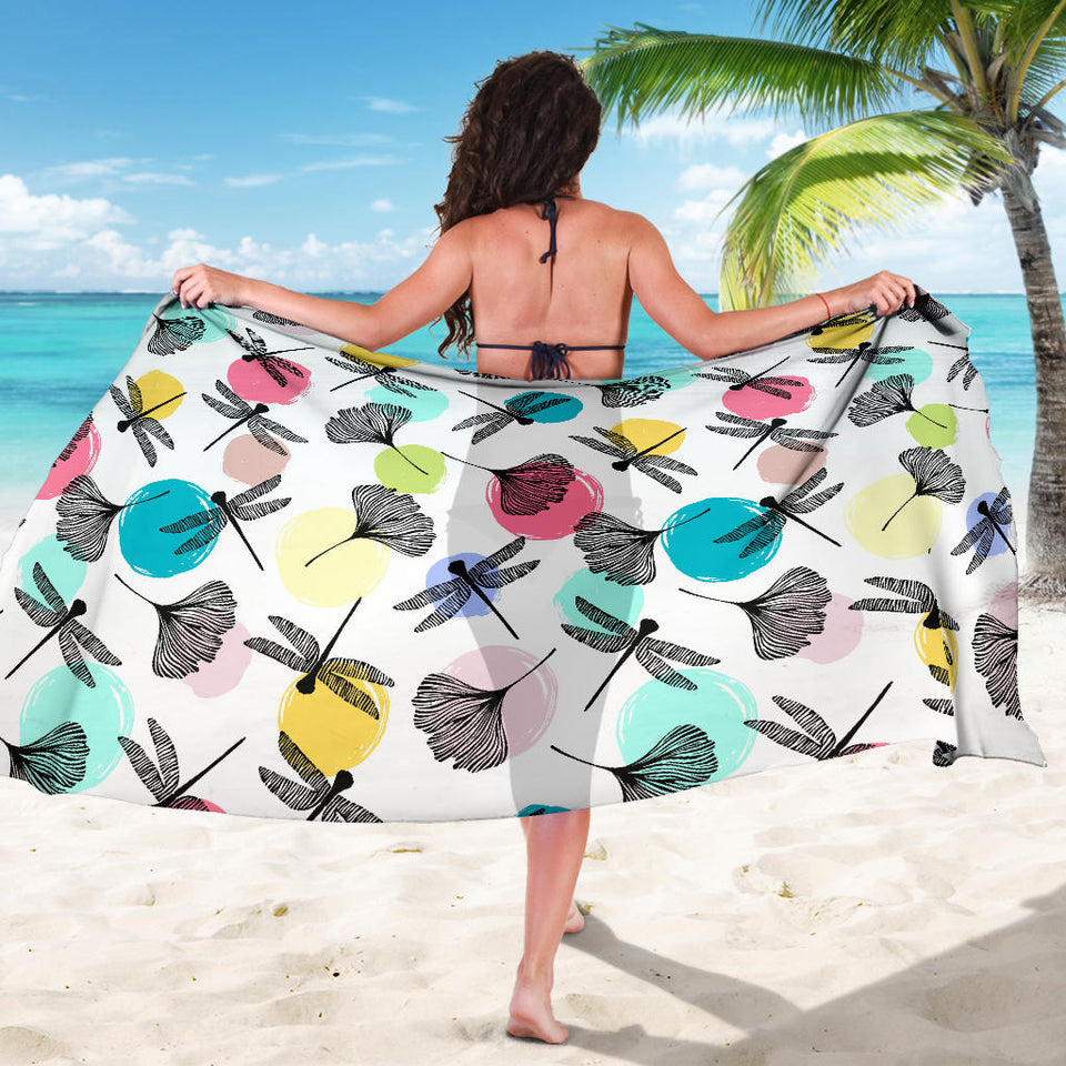 Dragonflies Ginkgo Leaves Pattern Sarong