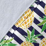 Pineapples Pattern Striped Background Premium Blanket