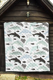 Cute Dolphins Childish Style Pattern Premium Quilt