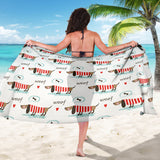 Cute Dachshund Bone Pattern Sarong