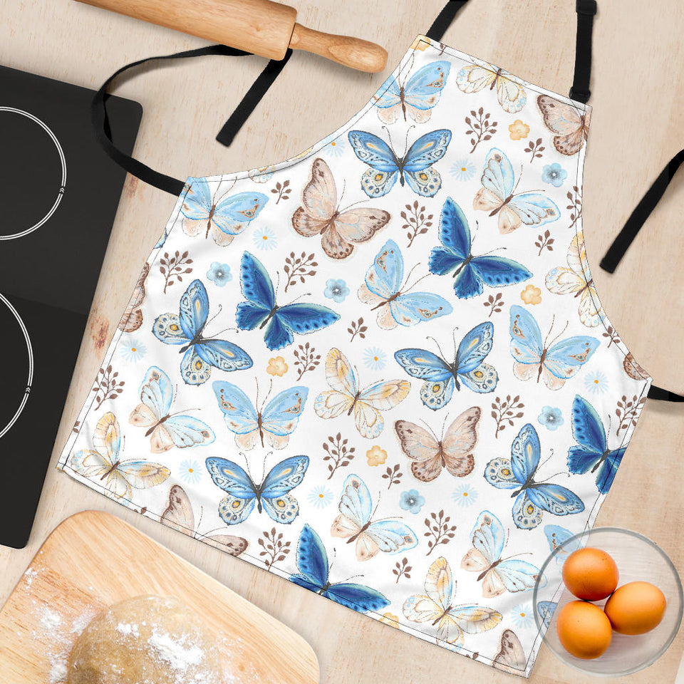 Blue Butterfly Pattern Adjustable Apron