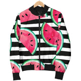 Watercolor Paint Textured Watermelon Pieces Men'S Bomber Jacket