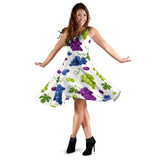 Grape Pattern Sleeveless Midi Dress