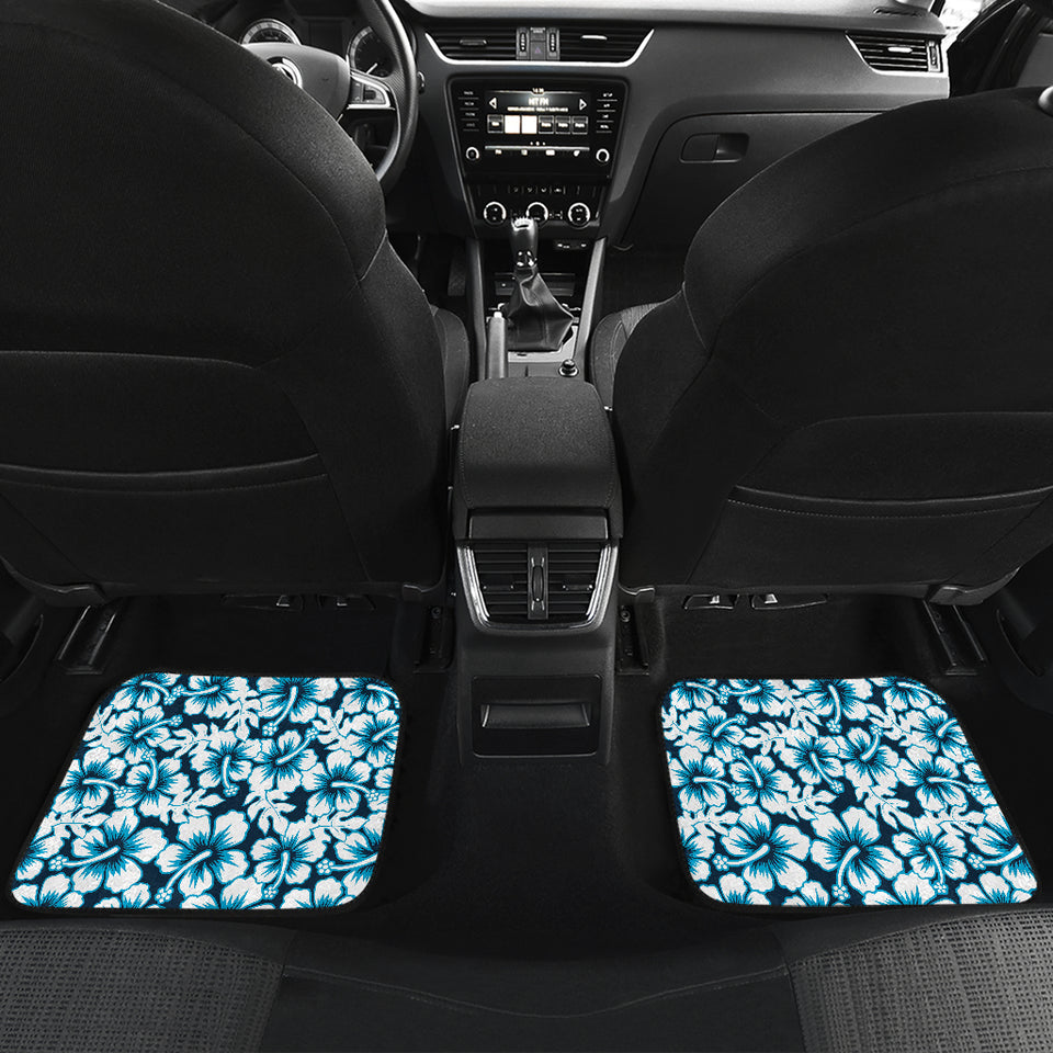 Hibiscus Pattern Print Design 04 Front and Back Car Mats