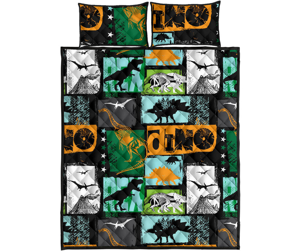 dinosaurs print pattern Quilt Bed Set