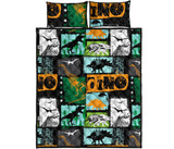 dinosaurs print pattern Quilt Bed Set