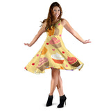 Cake Cupcake Heart Cherry Pattern Sleeveless Midi Dress