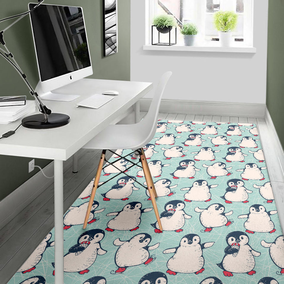 Cute Penguin Pattern Area Rug