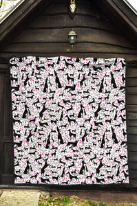 Greyhound Pattern Print Design 02 Premium Quilt