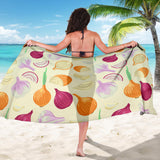 Onion Garlic White Red Pattern Sarong