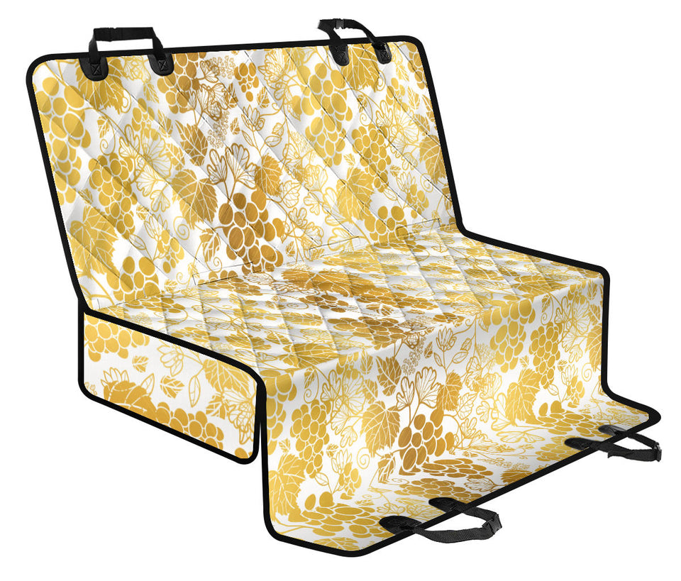 Gold Grape Pattern Dog Car Seat Covers