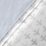 Airplane Print Pattern Premium Blanket