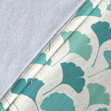 Green Ginkgo Leaves Pattern Premium Blanket