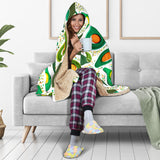Avocado Design Pattern Hooded Blanket