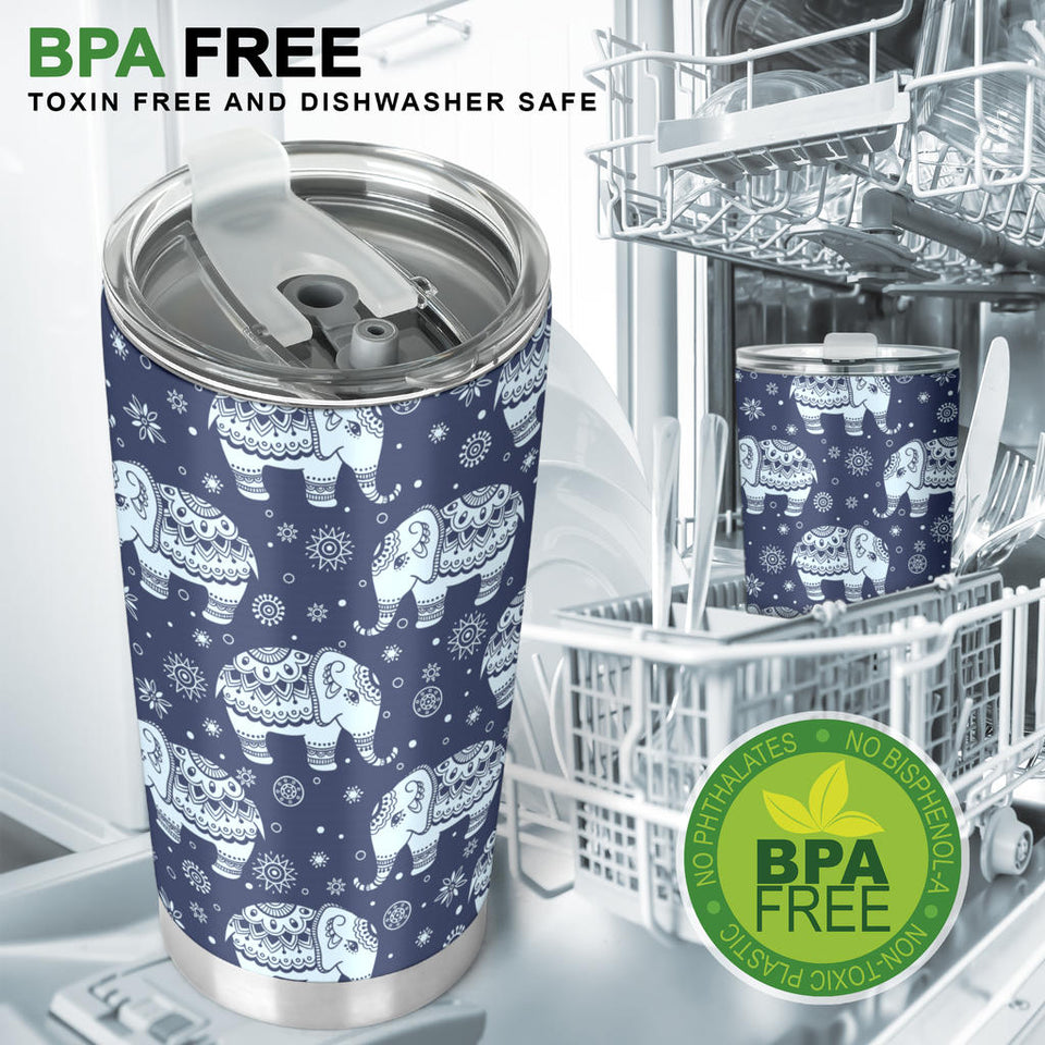 Elephant Tribal Design Pattern Tumbler