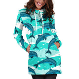 Dolphin Sea Pattern Women'S Hoodie Dress