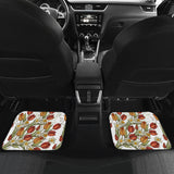 Red Tulips And Daffodils Pattern Front And Back Car Mats