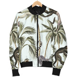 Monkey Sloth Lemur Palm Trees Pattern Women'S Bomber Jacket