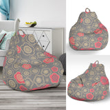 Red Gold Sakura Cherry Blossom Gray Background Bean Bag Cover