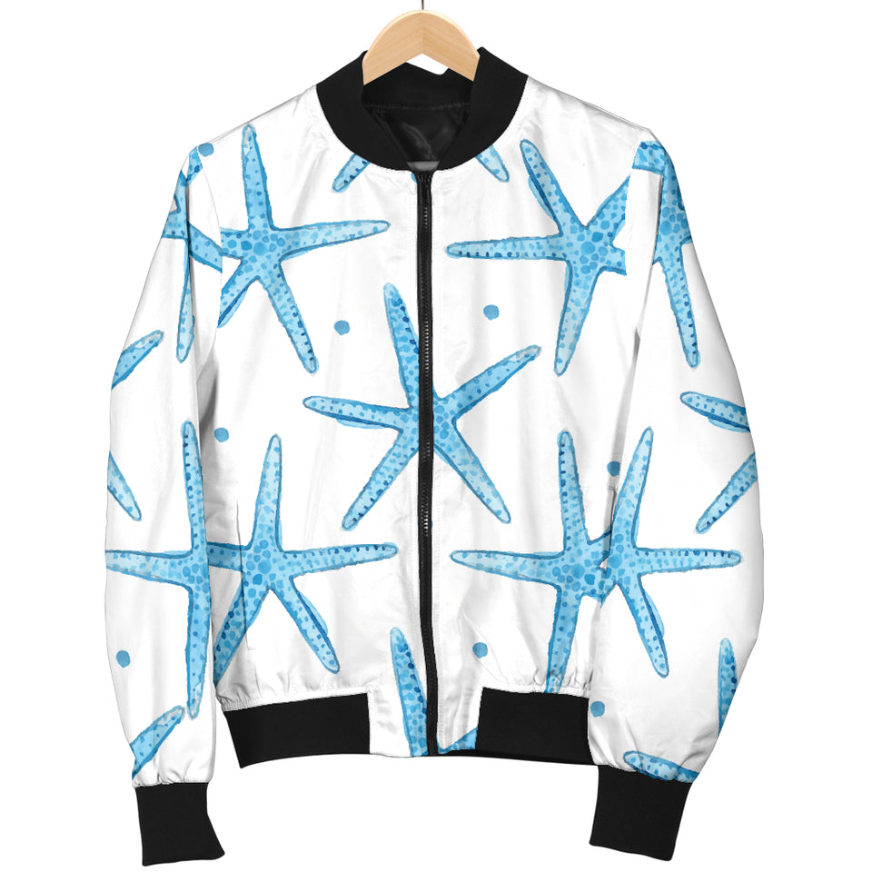 Watercolor Starfish Pattern Men'S Bomber Jacket