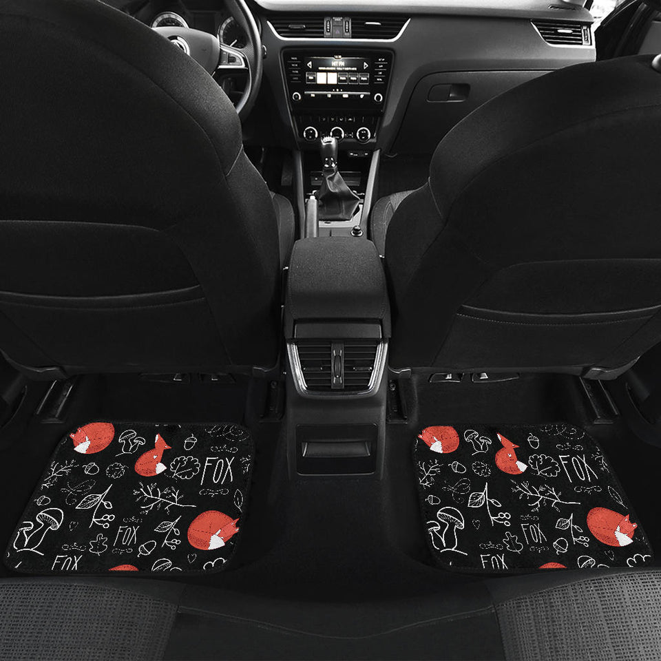 Fox Sleeping Fox Pattern Front And Back Car Mats