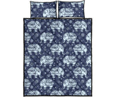 Elephant tribal design pattern Quilt Bed Set