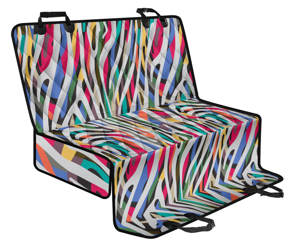 Colorful Zebra Skin Pattern Dog Car Seat Covers