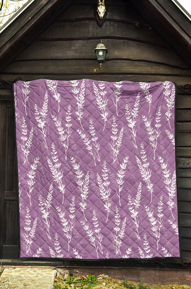 Lavender Flowers Purple Pattern Premium Quilt