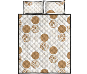Gold Texture mushroom pattern Quilt Bed Set