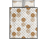 Gold Texture mushroom pattern Quilt Bed Set