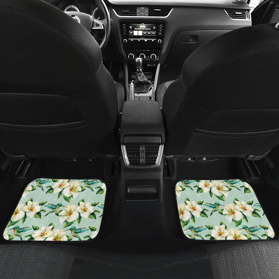 Hummingbird Pattern Print Design 01 Front and Back Car Mats