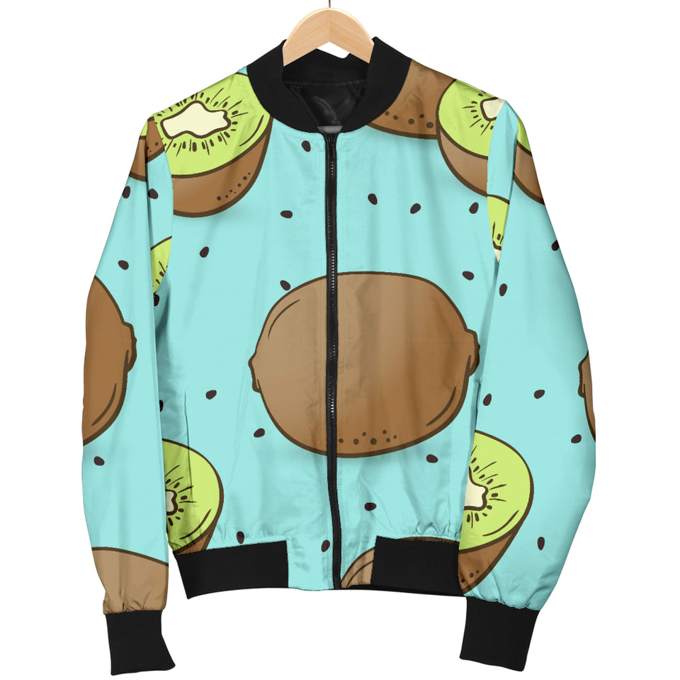 Kiwi Blue Background Women'S Bomber Jacket