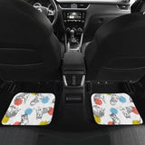 Siberian Husky And Colorful Circle Pattern Front And Back Car Mats