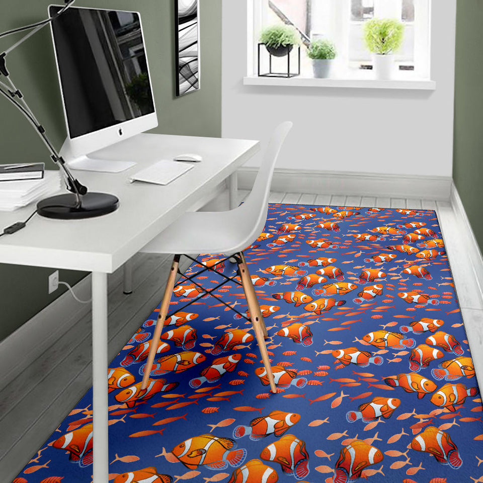 Clown Fish Pattern Print Design 04 Area Rug