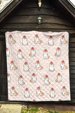 Cute Shiba Inu Dog Apple Pattern Premium Quilt