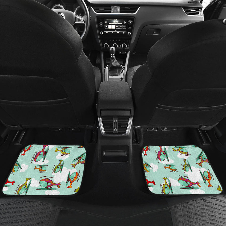 Helicopter Design Pattern Front And Back Car Mats