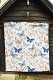 Blue Butterfly Pattern Premium Quilt