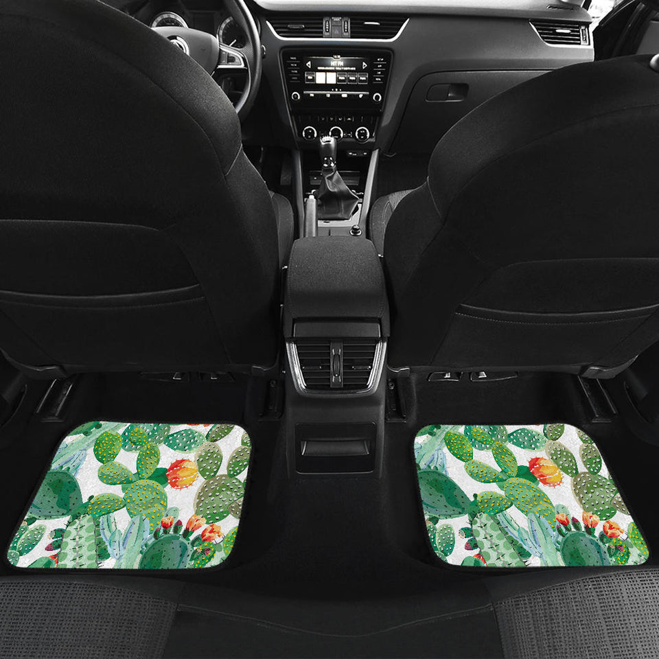 Cactus Design Pattern  Front And Back Car Mats