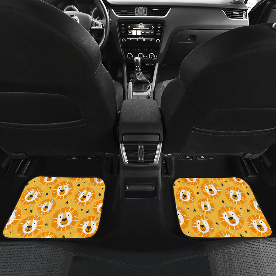 Lion Pattern Print Design 03 Front and Back Car Mats