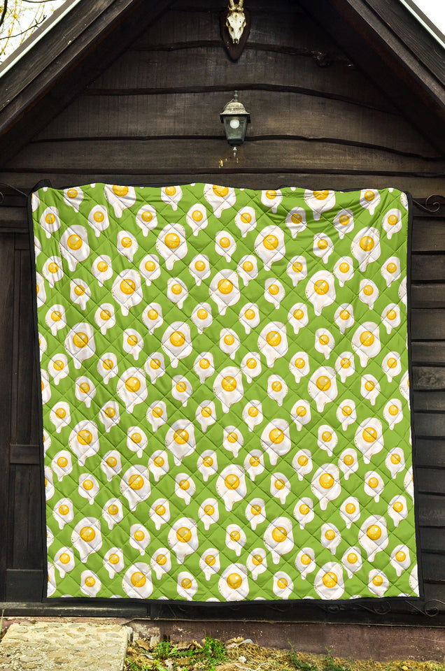 Fried Eggs Pattern Print Design 01 Premium Quilt