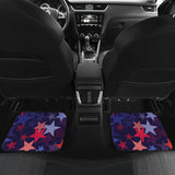 Red Blue Star Pattern Front And Back Car Mats