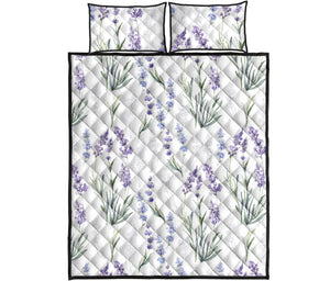 Hand painting Watercolor Lavender Quilt Bed Set
