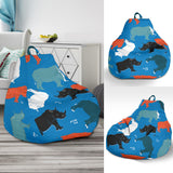 Colorful Rhino Pattern Bean Bag Cover