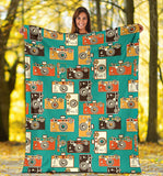 Camera Pattern Print Design 03 Premium Blanket
