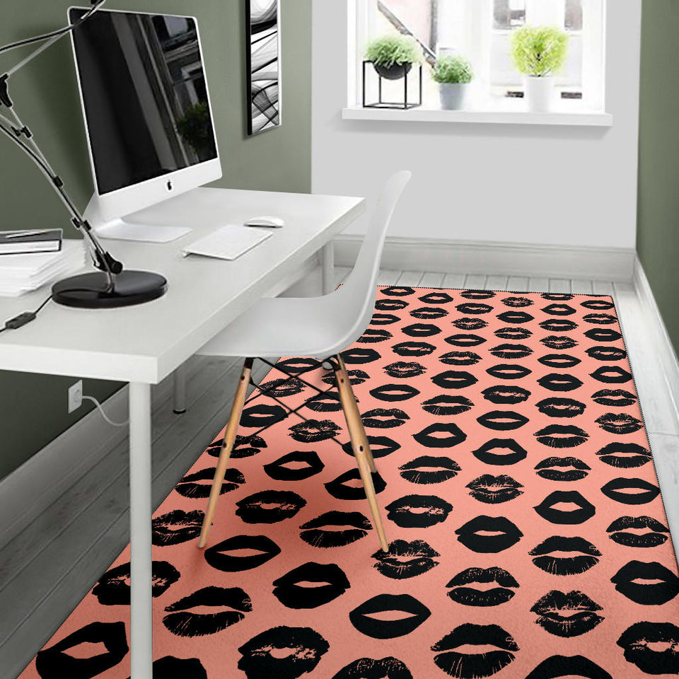 Lips Pattern Print Design 02 Area Rug